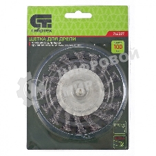 Щетка для дрели Matrix 100 мм, плоская со шпилькой, крученая металлическая проволока