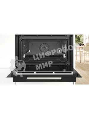 Встраиваемый духовой шкаф Bosch CSG958DB1 Accent Line шкаф-пароварка, черный, 14 режимов + комбинированные режимы, функция приготовление на пару 100%, 4-слойное остекление, 3 цветных текстовых TFT-дисплея 2,5