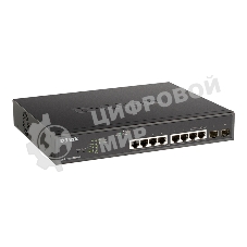 Коммутатор D-Link DGS-1100-10MPPV2/A3A, L2 Smart Switch with 8 10/100/1000Base-T ports and 2 1000Base-X SFP ports (6 PoE ports 802.3af/802.3at (30 W), 2 ports 802.3af/802.3at/802.3bt (90W), PoE Budget 242 W).8K