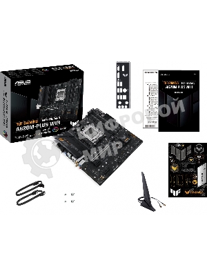 Материнская плата ASUS TUF GAMING A620M-PLUS WIFI, AM5, AMD A620, 4xDDR5, 4xSATA, 2xM.2, 1xPCIe 4.0 x16, 2xPCIe x1, 2xDP, 1xHDMI, 1x 2.5Gb LAN, 4xUSB-A 2.0, 2xUSB-A 3.2 Gen 1, 3x3.5 мм, 7.1, mATX