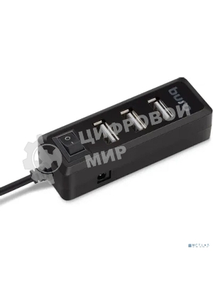 Разветвитель USB 2.0 Buro BU-HUB4-0.5L-U2.0 4порт. черный