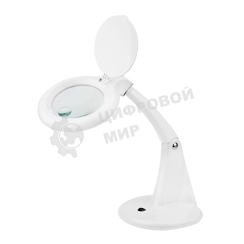 Лупа настольная 3D+12D Rexant с подсветкой 60 LED, белая