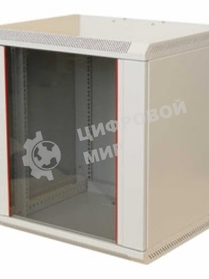 Шкаф настенный ЦМО ШРН-12.650 12U 600x650мм пер.дв.стекл несъемные бок.пан. 50кг серый