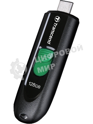 Флешка USB Transcend JetFlash 790C (TS128GJF790C), 128Gb, USB 3.2, R/W 90/60, черный/зеленый
