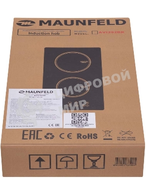 Индукционная варочная панель Maunfeld AVI292BK, конфорок: 2 шт., стеклокерамика, независимая, черный