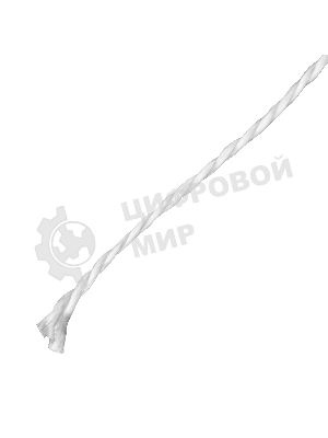 Шнур крученый капроновый Сибртех 2 мм, L 50 м, 70 кгс, на катушке, белый