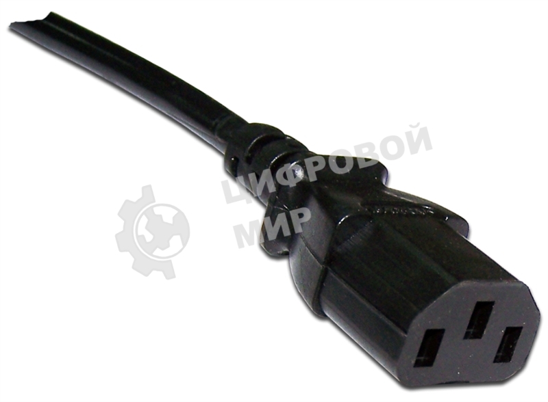 Шнур питания Lanmaster C13-Schuko угловая, 3х0.75, 220В, 10А, черный, 1 метр