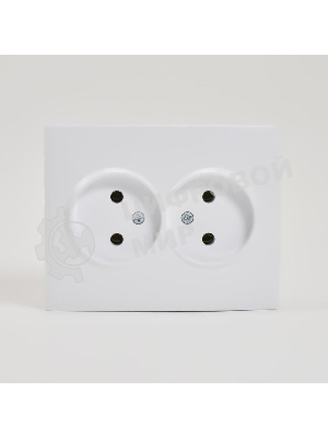 Розетка 2-м СП Karina 16А IP20 без заземл. термопласт белый LEZARD 707-0200-128B