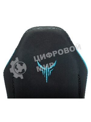 Кресло Knight Neon черный/голубой, экокожа, 120 кг, механизм качания