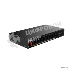 Коммутатор гигабитный 8-портовый неуправляемый c PoE Dahua DH-SG1008LP, 4xRJ45 1Gb PoE, 4xRJ45 1Gb, суммарно 60Вт, коммутация 20 Гбит/с, MAC-таблица 8K, металл