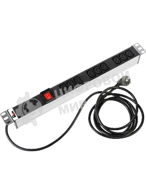 ЦМО Блок розеток Rem-16 с выкл., 9 IEC 60320 C13, 16A, алюм., 19