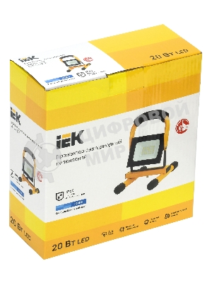 Прожектор светодиодный IEK LPDO603-020-65-K02 СДО 06-20П переносной 6500К IP65 черный