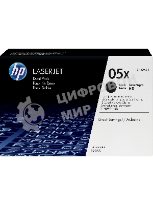 Картридж лазерный HP CE505XD черный двойная упаковка для LJ P2055 2 x 6500 стр