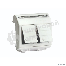 Ком.роз. двойная R J 45 кат.5e, Brava, белая, 2мод