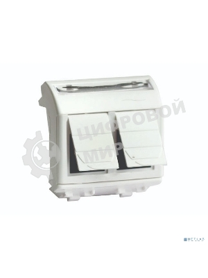 Ком.роз. двойная R J 45 кат.5e, Brava, белая, 2мод