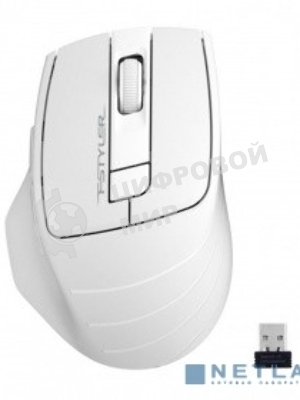 Мышь беспроводная A4Tech Fstyler FG30 белый/серый, 2000 dpi, радиоканал, USB, кнопки - 5