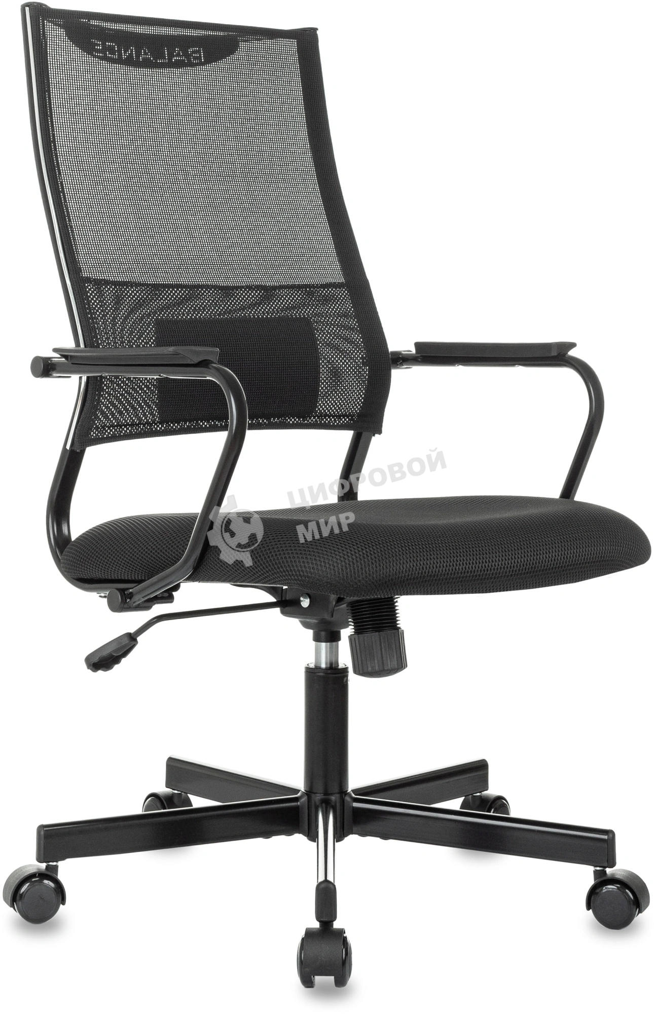 Кресло руководителя Бюрократ CH Balance черный Elastic-102 TW-11 сетка/ткань крестов. металл черный
