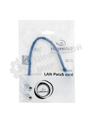 Патч-корд UTP Cablexpert cat.5e 0.25м, литой, многожильный, синий