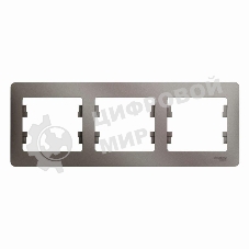 Рамка 3-м Glossa горизонт. платина SchE GSL001203