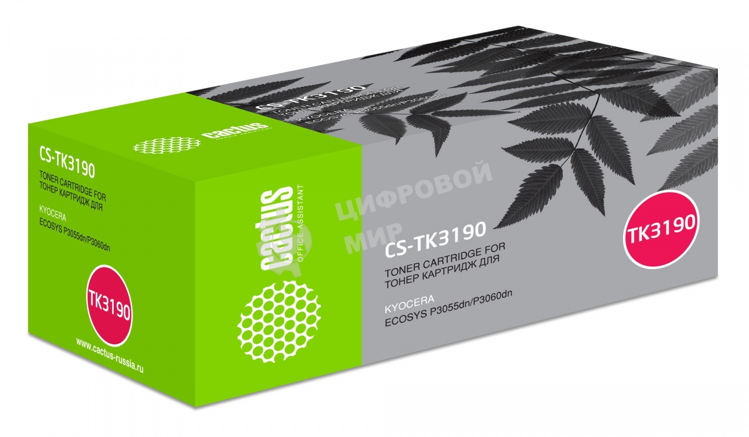 Картридж лазерный Cactus CS-TK3190 черный (25000 стр.) для Kyocera Ecosys P3055dn/P3060dn