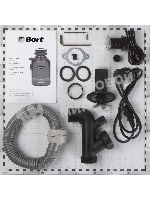 Измельчитель пищевых отходов Bort Alligator Plus, 750 Вт., объем 1 450 мл., пневмовыключатель