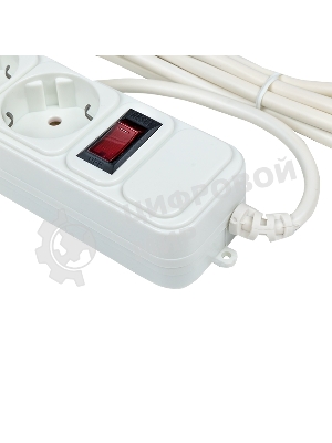 Сетевой фильтр EKF UFP10-375-6-03 6x3 м 10А/2,2 кВт с выкл. c/з ПВС 3х0,75 Блокбастер EKF PROxima