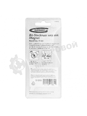 Бита с торцевой головкой GROSS, магнит. Nut-Driver, 10 мм, S2Gross 11619