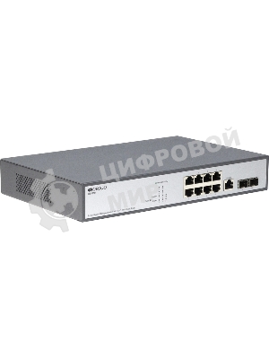 Коммутатор Managed L2 Switch 8x1000Base-T, 2x1000Base-X SFP, RJ45 Console, 19