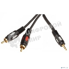 Шнур 3.5 Rexant Stereo Plug - 2RCA Plug 1.5М (GOLD)