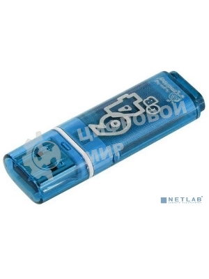 Флешка USB SmartBuy Glossy series Blue (SB64GbGS-B), 64Gb, USB 2.0, R/W 25/15, нежно-голубой