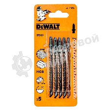 Пилки для лобзика DeWALT DT2164-QZпо дереву HCS T 101 D, 5шт.