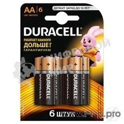 Батарейка DURACELL LR6-6BL BASIC (6/60/16800)