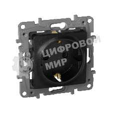 Розетка 2К+З, немецкий стандарт, винтовые зажимы, 16А, 250В~, Etika, антрацит Розетка 2К+З, немецкий стандарт, винтовые зажимы, 16А, 250В~, Etika, антрацит