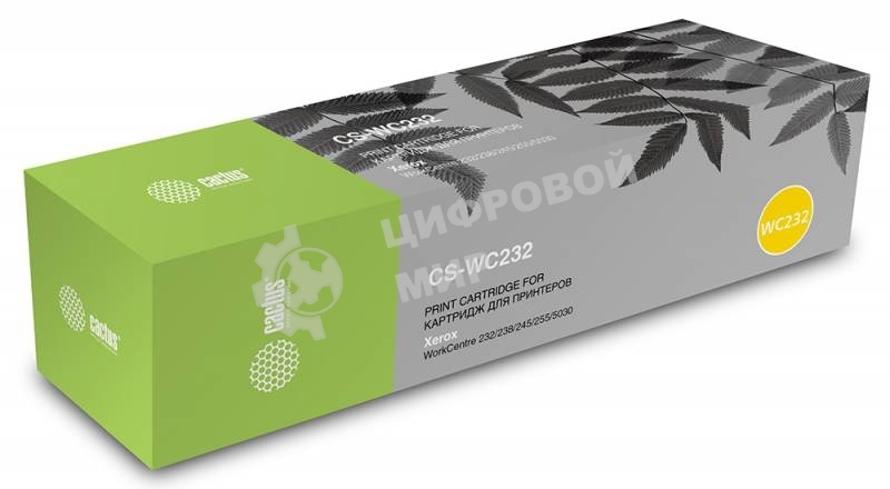 Картридж лазерный Cactus CS-WC232 006R01046 черный (32000 стр.) для Xerox WC 232/238/245/255/5030