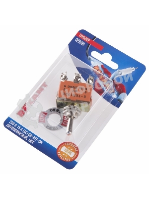 Тумблер Rexant 250V 15А (6c) ON-OFF-ON двухполюсный (KN-203) (в упак. 1шт.)