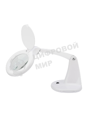 Лупа настольная 3D+12D Rexant с подсветкой 60 LED, белая