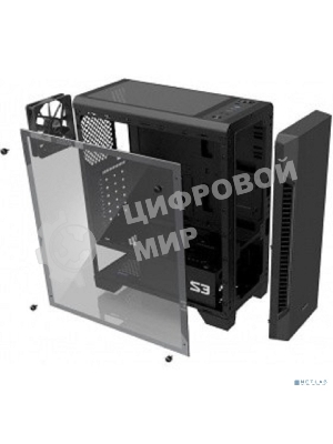 Компьютерный корпус Zalman S3 черный без БП ATX 2x120мм 2xUSB 2.0 1xUSB 3.0 audio bott PSU