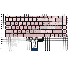 Клавиатура для ноутбука HP Pavilion x360 14-cd0000 золотистая с подсветкой