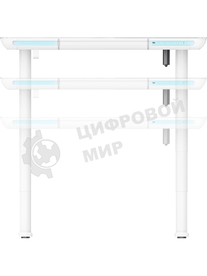 Стол компьютерный Cactus CS-EGD-WT-LED столешница закаленное стекло, белый каркас белый