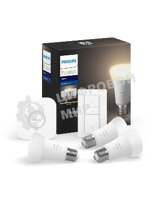 Умная лампа Philips Hue Starter Kit E27 9Вт 806lm (упак.:3шт) (929001821620)
