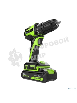 Дрель-шуруповерт Greenworks DD345, 24 В, 0 Ач, 45 Нм, бесщеточный