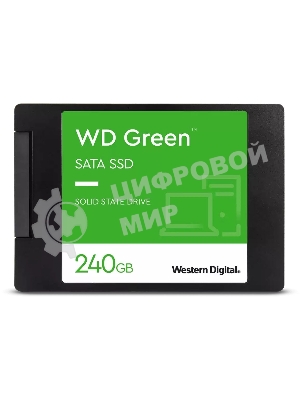 Накопитель SSD WD Green WDS240G3G0A, 240Gb, SATA III, 2.5
