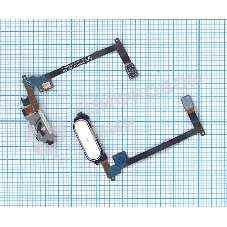 Кнопка HOME в сборе с механизмом и шлейфом для Samsung Galaxy Note 4 N910, белый