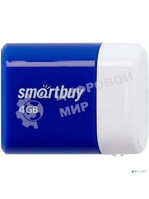Флешка USB SmartBuy LARA Blue (SB4 GbLara-B), 4Gb, USB 2.0, R/W 15/5, синий/белый