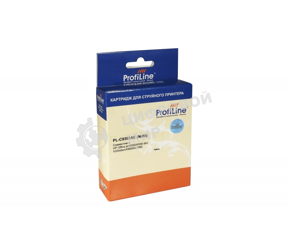 Картридж струйный ProfiLine PL-C9393AE №88 для принтеров HP Office jet HP Office jet K550/K550 dtn/K550dtwn/K5400/K5400dn/K8600/L7380/L7590 Yellow водные