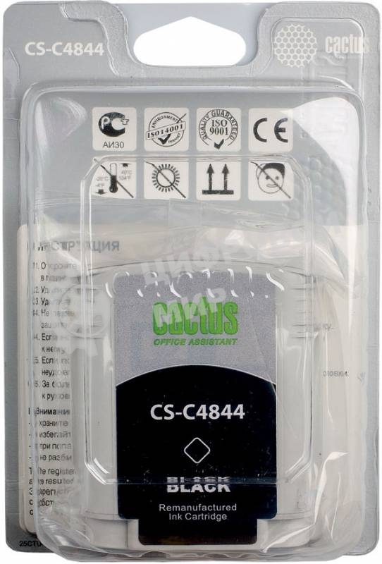 Картридж струйный Cactus CS-C4844 черный (72 мл) для №10 HP 2000/2500/1000/1100/1200