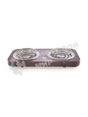 Плита настольная электрическая Centek CT-1509 Siberia коричневый, 2 кВт, ТЭН, конфорки - 2, эмаль, поворотные переключатели