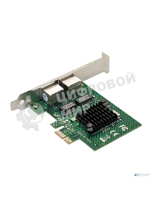 Сетевой адаптер ExeGate EXE-BCM5720 (PCI-E x1 v2.0, порты 2xRJ45, 10/100/1000Mbps, Gigabit Chipset Broadcom BCM5720)