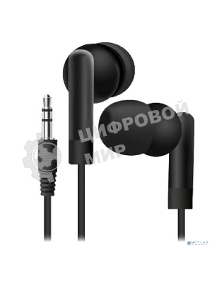 Наушники проводные Defender Basic 210 черный, внутриканальные, Jack 3.5 мм