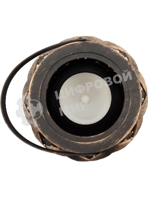 Декоративный фонарь со свечкой, плетеный корпус, бронза, размер 14х14х16,5 см, цвет теплый белый